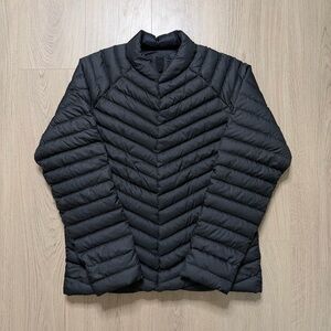 Lululemon Athletica Snap Down Puffer Jacket Mens Large Black Casual Winter Cozy